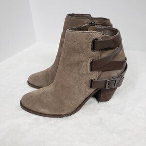 DV Dolce Vita Brown Suede Heeled Zip Bootie Size 8.5